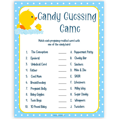 rubber ducky baby games, pregnancy candy match baby game, printable baby games, baby shower games, rubber ducky baby theme, fun baby games, popular baby games