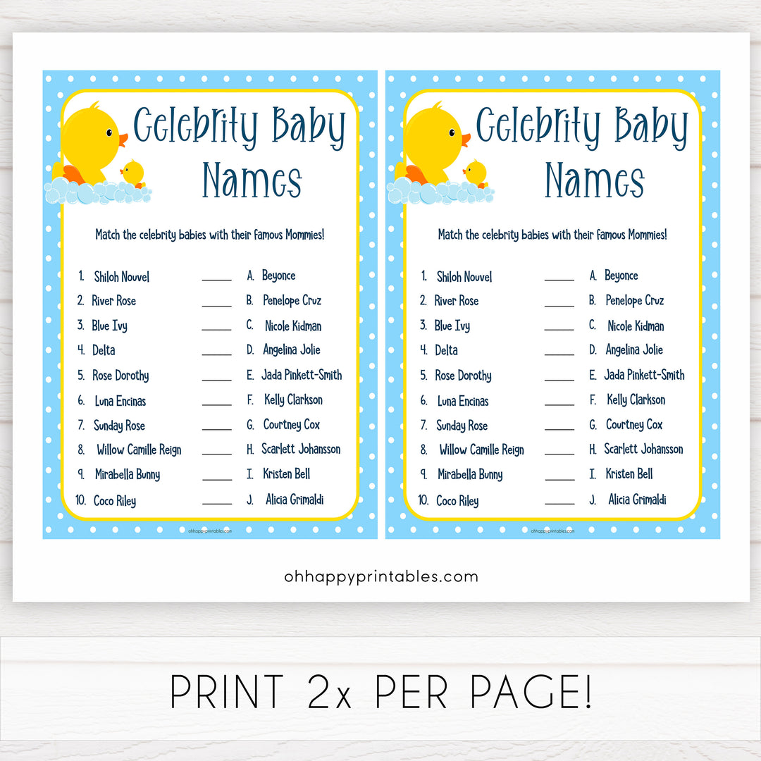 rubber ducky baby games, celebrity baby names baby game, printable baby games, baby shower games, rubber ducky baby theme, fun baby games, popular baby games