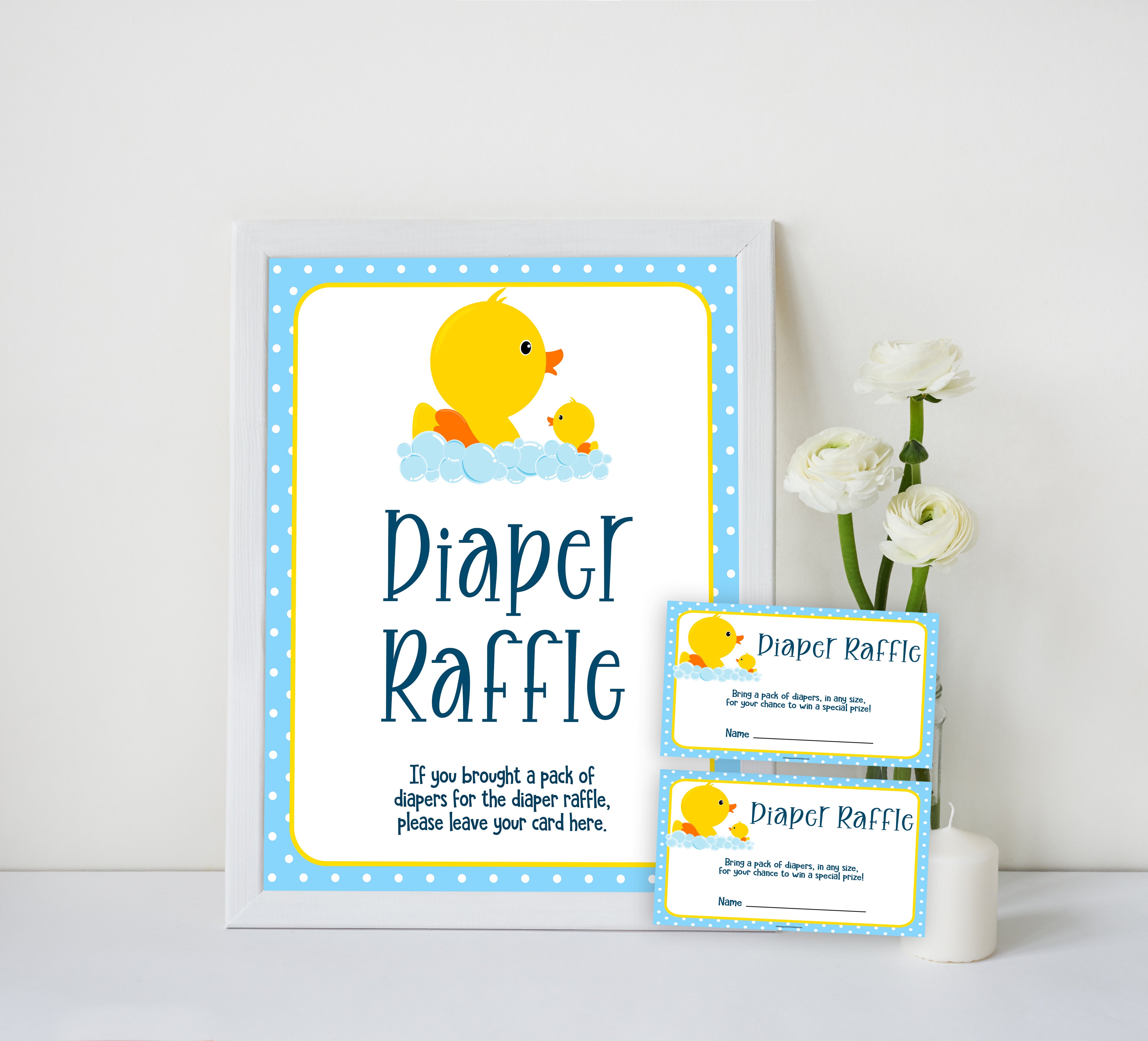 Diaper Raffle Game - Rubber Ducky Printable Baby Games
