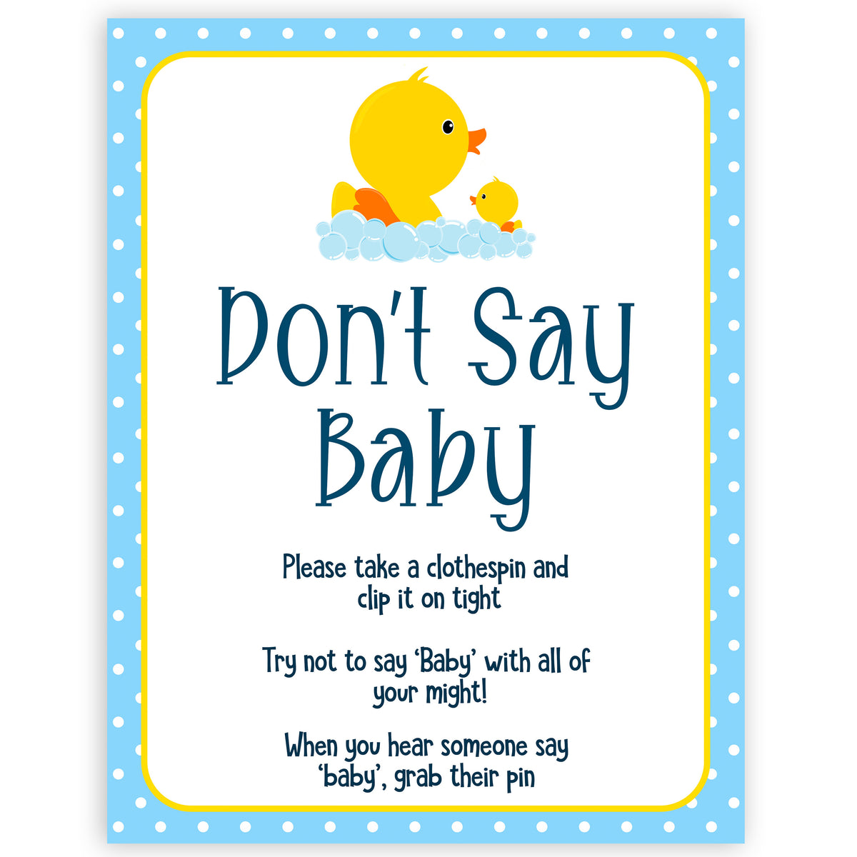 rubber ducky baby games, dont say baby, don't say baby baby game, printable baby games, baby shower games, rubber ducky baby theme, fun baby games, popular baby games