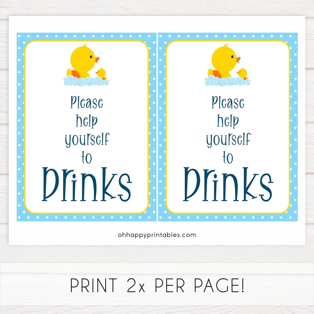 rubber ducky baby signs, drinks baby signs, printable baby signs, baby decor, fun baby decor, rubber ducky