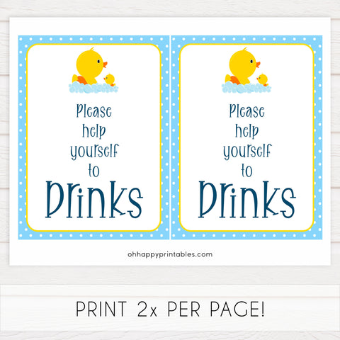 rubber ducky baby signs, drinks baby signs, printable baby signs, baby decor, fun baby decor, rubber ducky