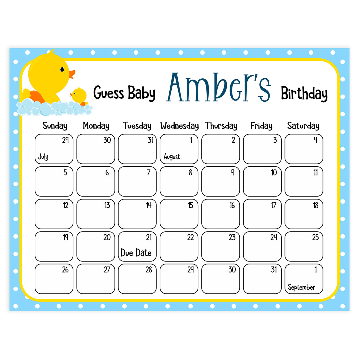guess the baby birthday game, printable baby birthday game, printable baby games, rubber ducky baby games, baby rubber ducky baby shower