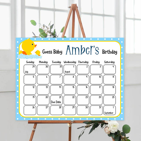guess the baby birthday game, printable baby birthday game, printable baby games, rubber ducky baby games, baby rubber ducky baby shower