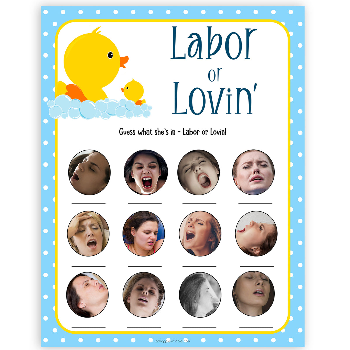 rubber ducky baby games, labour or lovin, labor or lovin, labor or porn baby game, printable baby games, baby shower games, rubber ducky baby theme, fun baby games, popular baby games