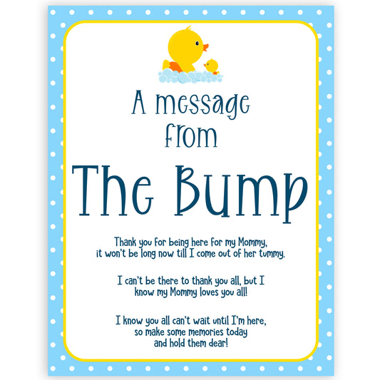 rubber ducky baby games, message from the bump baby game, printable baby games, baby shower games, rubber ducky baby theme, fun baby games, popular baby games