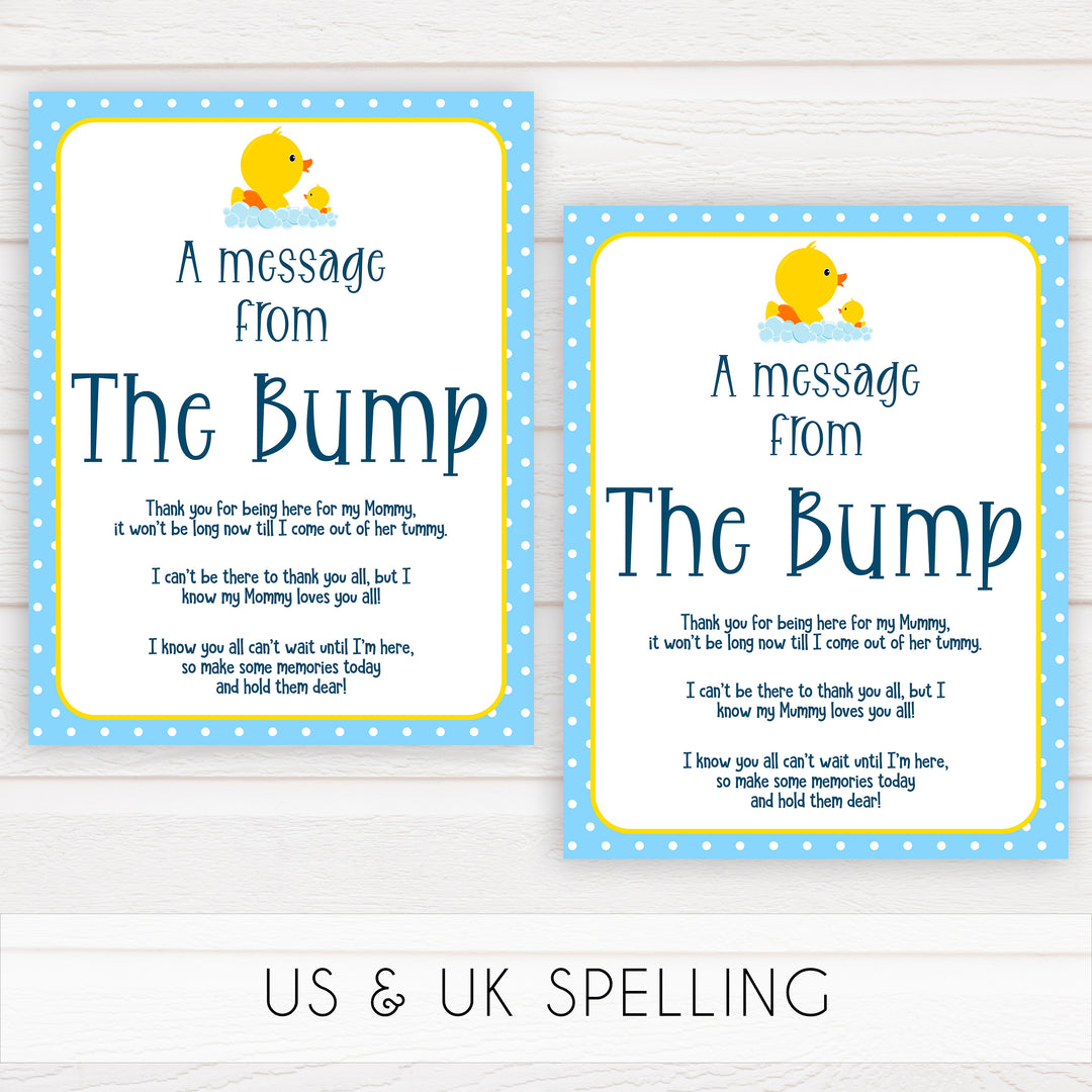 rubber ducky baby games, message from the bump baby game, printable baby games, baby shower games, rubber ducky baby theme, fun baby games, popular baby games