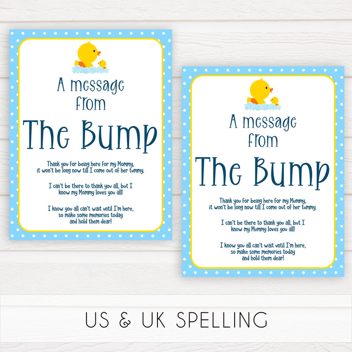 rubber ducky baby games, message from the bump baby game, printable baby games, baby shower games, rubber ducky baby theme, fun baby games, popular baby games