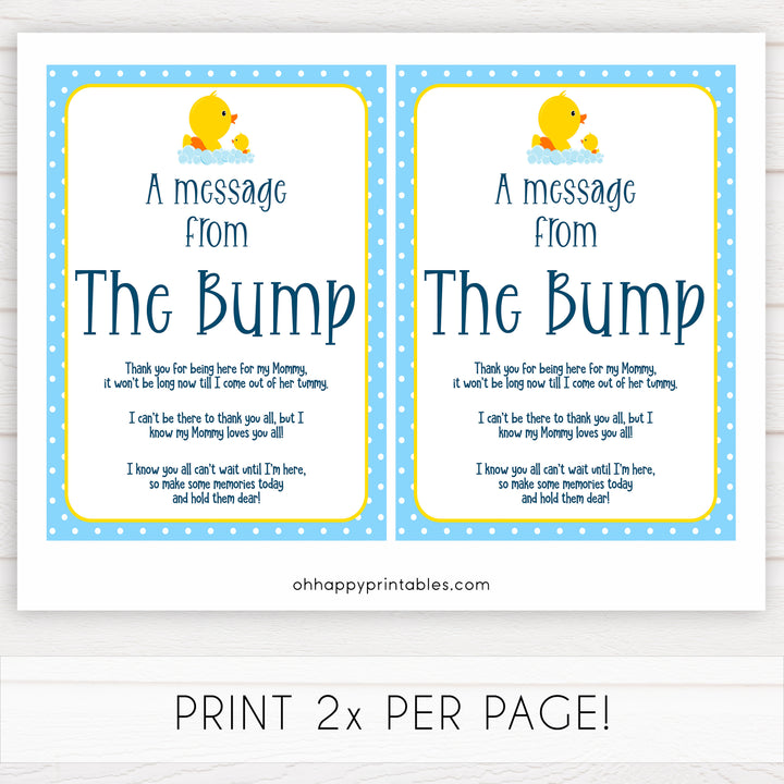 rubber ducky baby games, message from the bump baby game, printable baby games, baby shower games, rubber ducky baby theme, fun baby games, popular baby games