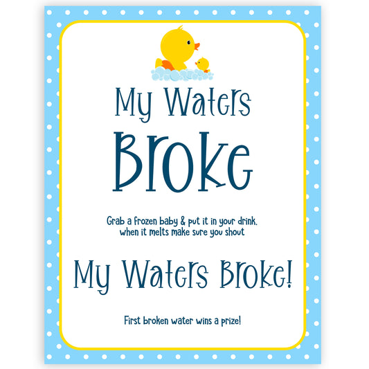 rubber ducky baby games, my waters broke baby game, printable baby games, baby shower games, rubber ducky baby theme, fun baby games, popular baby games