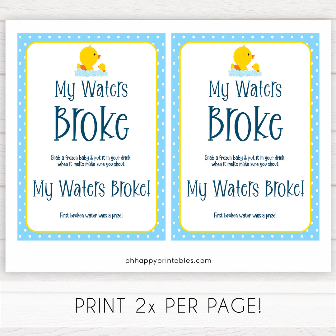 rubber ducky baby games, my waters broke baby game, printable baby games, baby shower games, rubber ducky baby theme, fun baby games, popular baby games