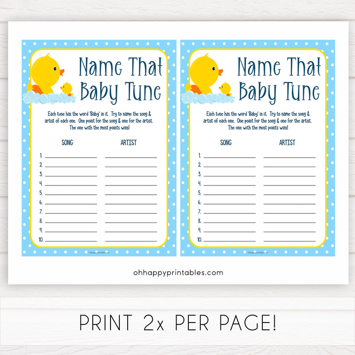 rubber ducky baby games, name that baby tune baby game, printable baby games, baby shower games, rubber ducky baby theme, fun baby games, popular baby games