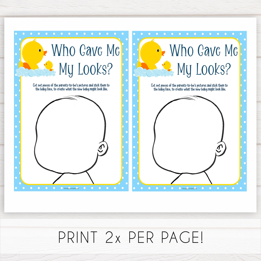 rubber ducky baby games, who gave me my looks, baby looks baby game, printable baby games, baby shower games, rubber ducky baby theme, fun baby games, popular baby games