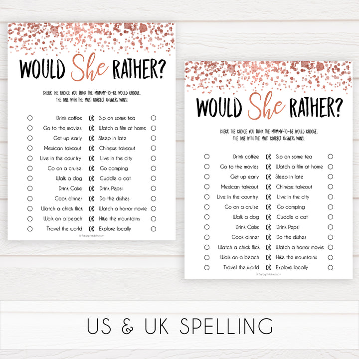 rose gold baby games, would she rather baby games, top baby games, popular baby games, fun baby games, rose gold baby games, printable baby games