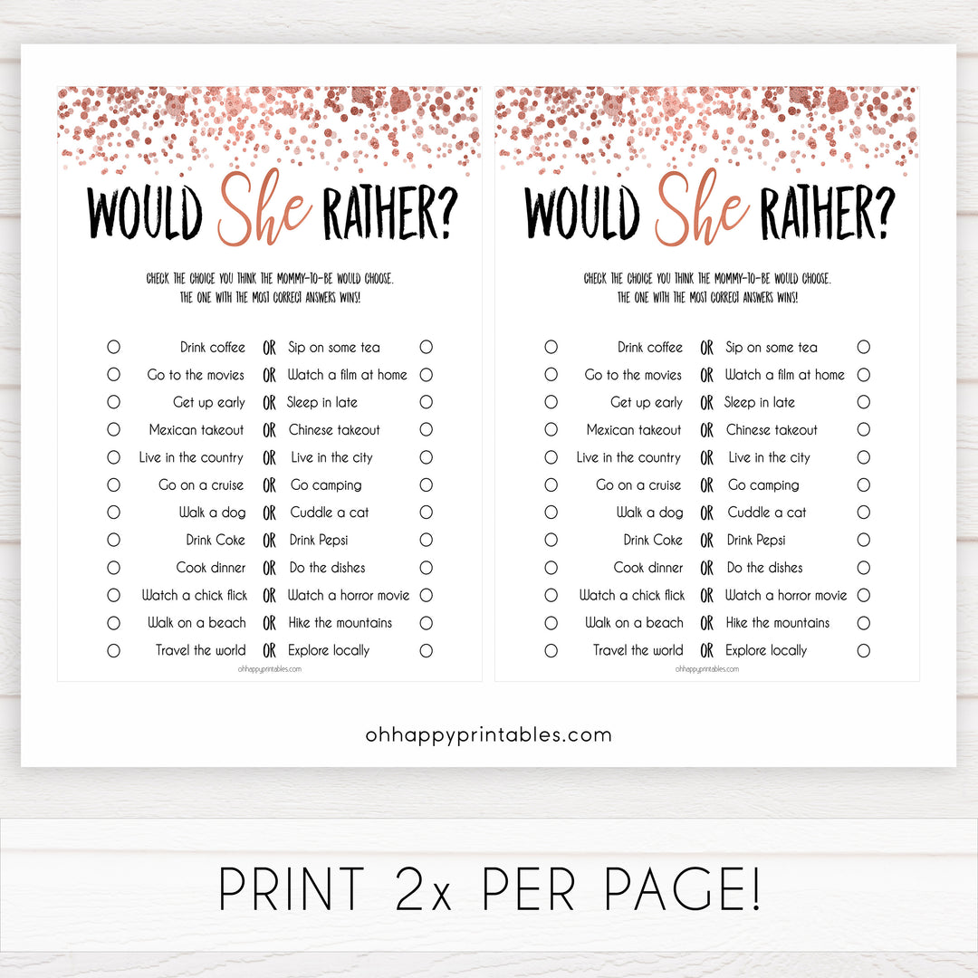 rose gold baby games, would she rather baby games, top baby games, popular baby games, fun baby games, rose gold baby games, printable baby games