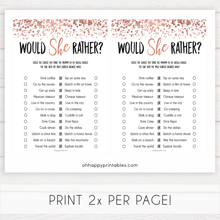 rose gold baby games, would she rather baby games, top baby games, popular baby games, fun baby games, rose gold baby games, printable baby games