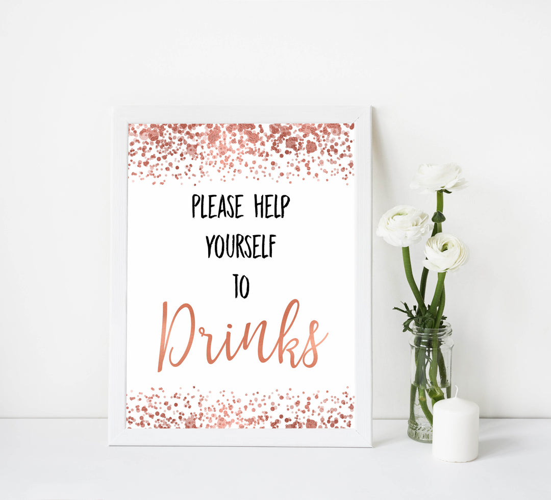 8 table signs, 8 printable baby table signs, Rose gold baby decor, printable baby table signs, printable baby decor, rose gold table signs, fun baby signs, rose gold fun baby table signs