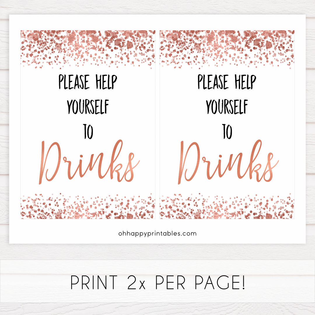 8 table signs, 8 printable baby table signs, Rose gold baby decor, printable baby table signs, printable baby decor, rose gold table signs, fun baby signs, rose gold fun baby table signs