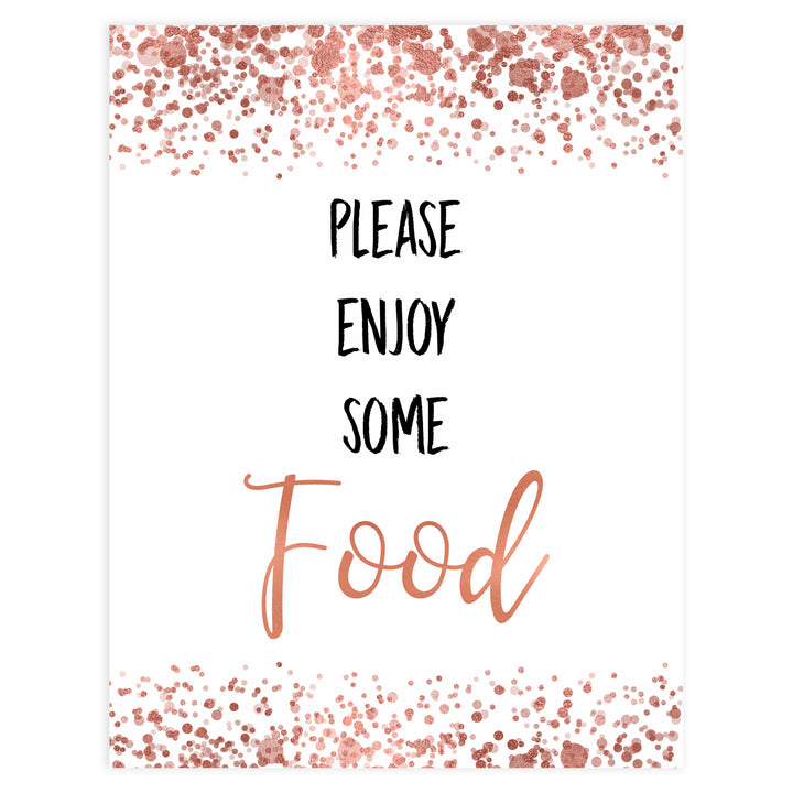 food baby table signs, food baby table decor, Rose gold baby decor, printable baby table signs, printable baby decor, rose gold table signs, fun baby signs, rose gold fun baby table signs