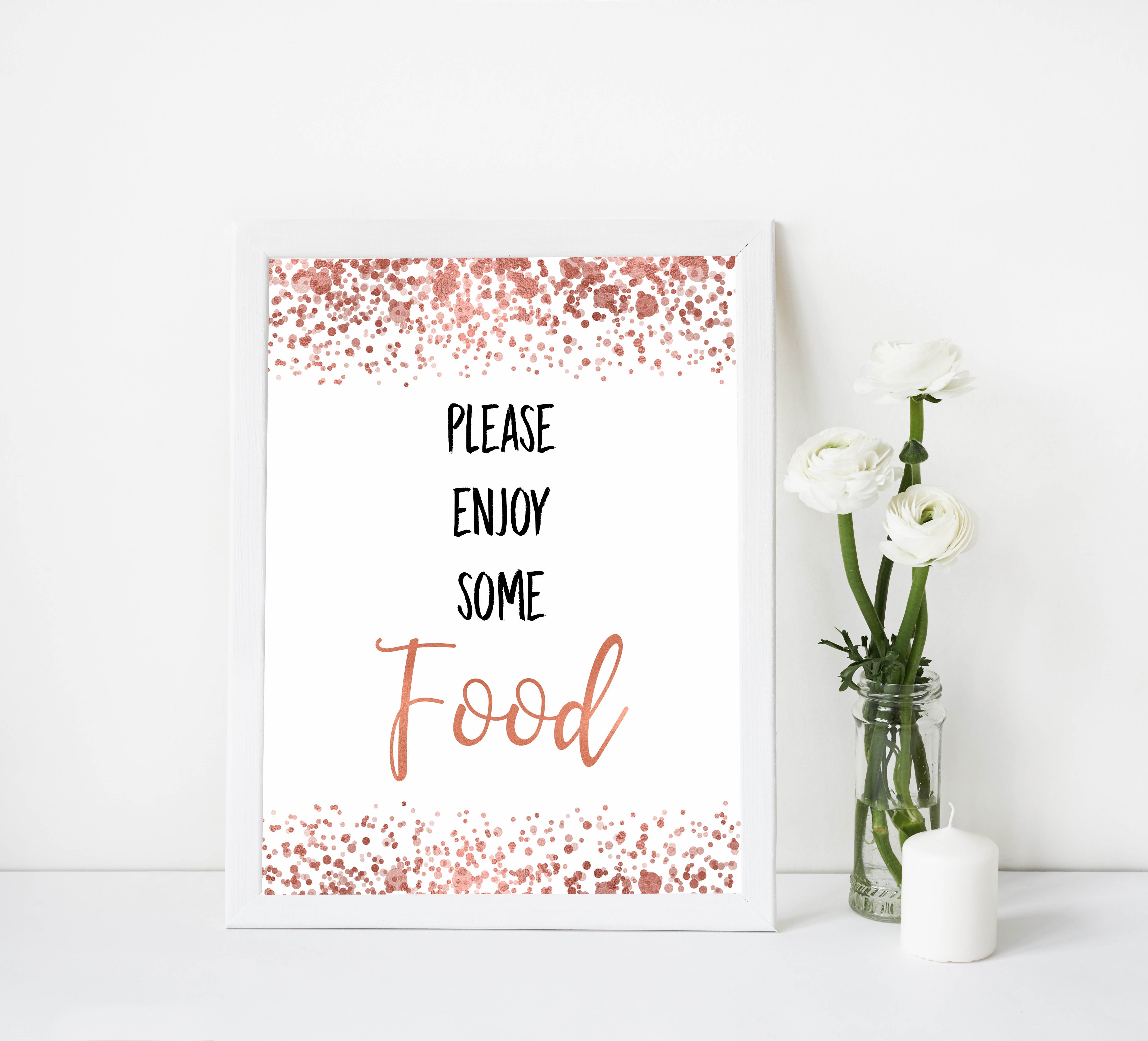 food baby table signs, food baby table decor, Rose gold baby decor, printable baby table signs, printable baby decor, rose gold table signs, fun baby signs, rose gold fun baby table signs