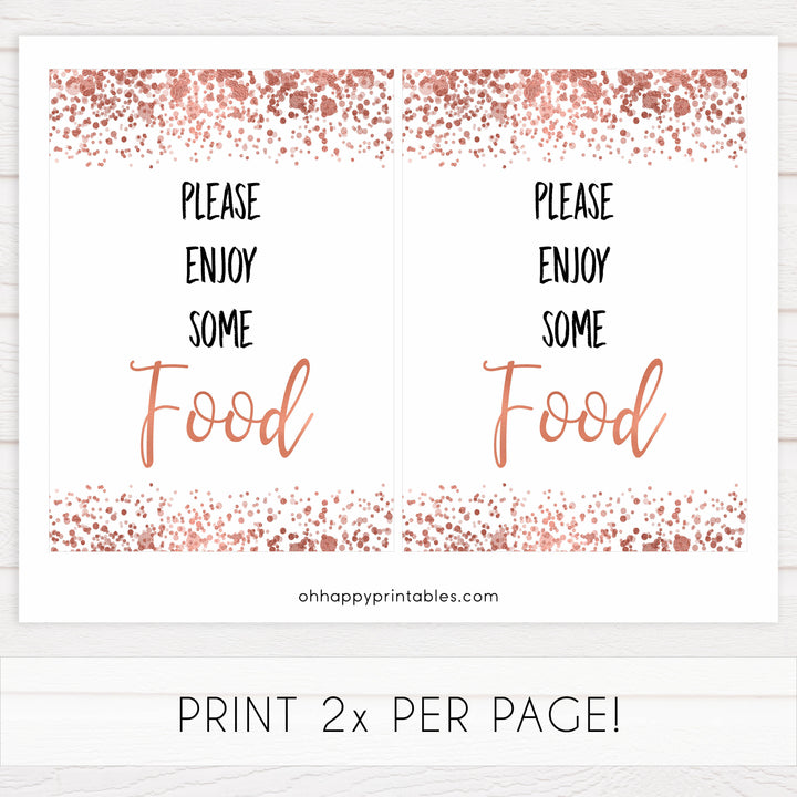 food baby table signs, food baby table decor, Rose gold baby decor, printable baby table signs, printable baby decor, rose gold table signs, fun baby signs, rose gold fun baby table signs