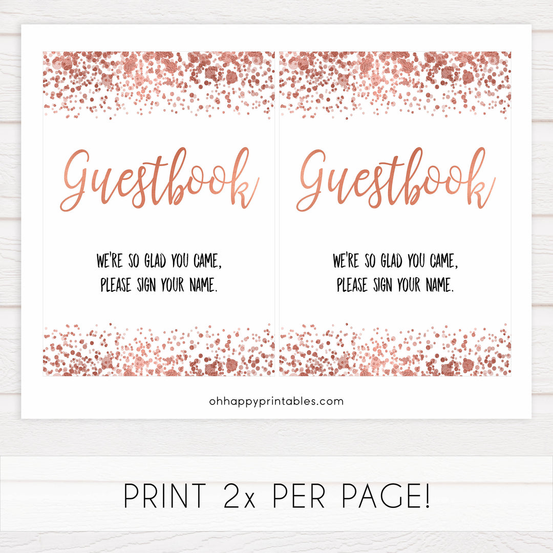 guestbook baby tables signs, guestbook baby signs, Rose gold baby decor, printable baby table signs, printable baby decor, rose gold table signs, fun baby signs, rose gold fun baby table signs
