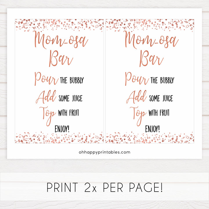 momosa baby table signs, momosa baby signs, Rose gold baby decor, printable baby table signs, printable baby decor, rose gold table signs, fun baby signs, rose gold fun baby table signs