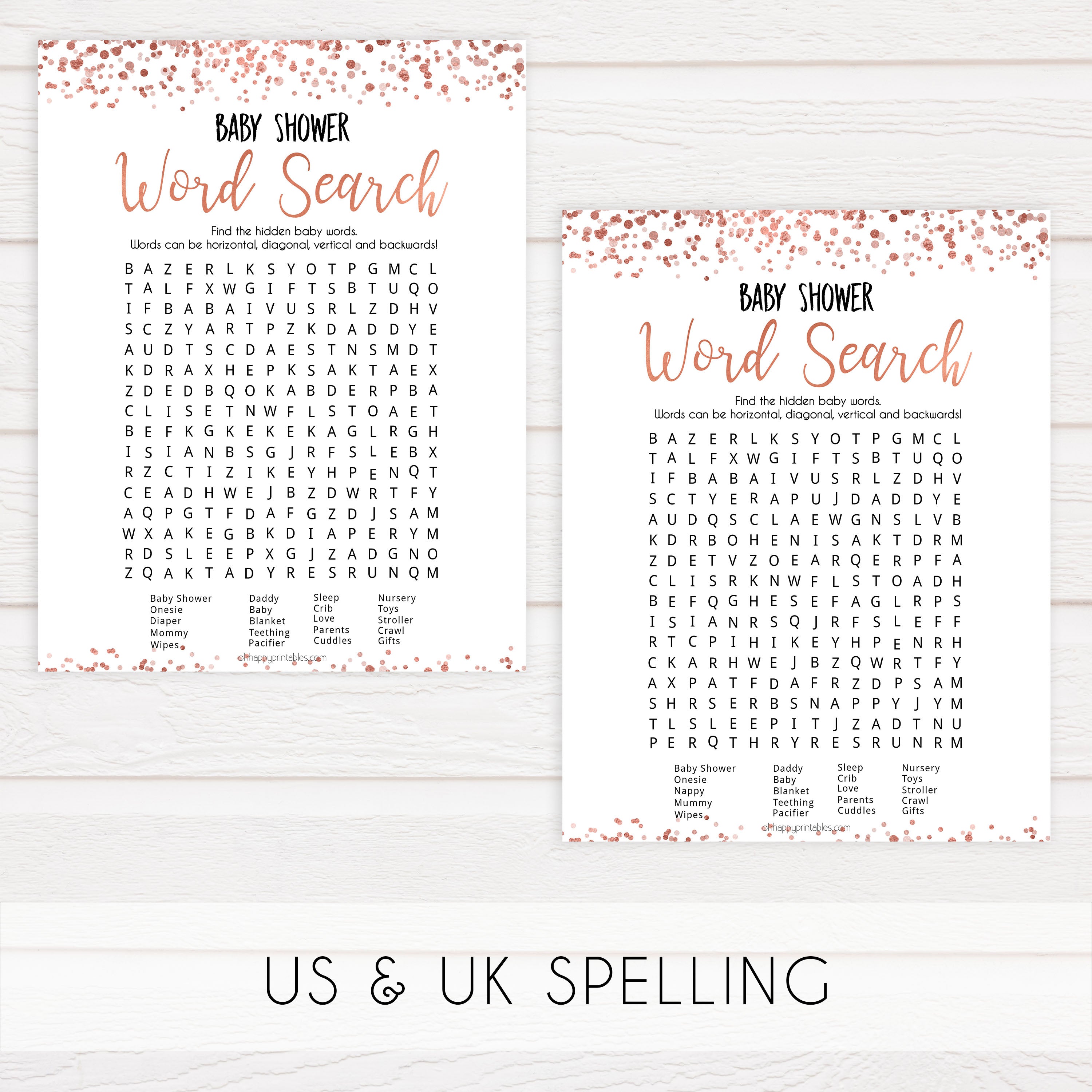 baby word search game, baby word search, Printable baby shower games, rose gold fun baby games, baby shower games, fun baby shower ideas, top baby shower ideas, blush baby shower, rose gold baby shower ideas