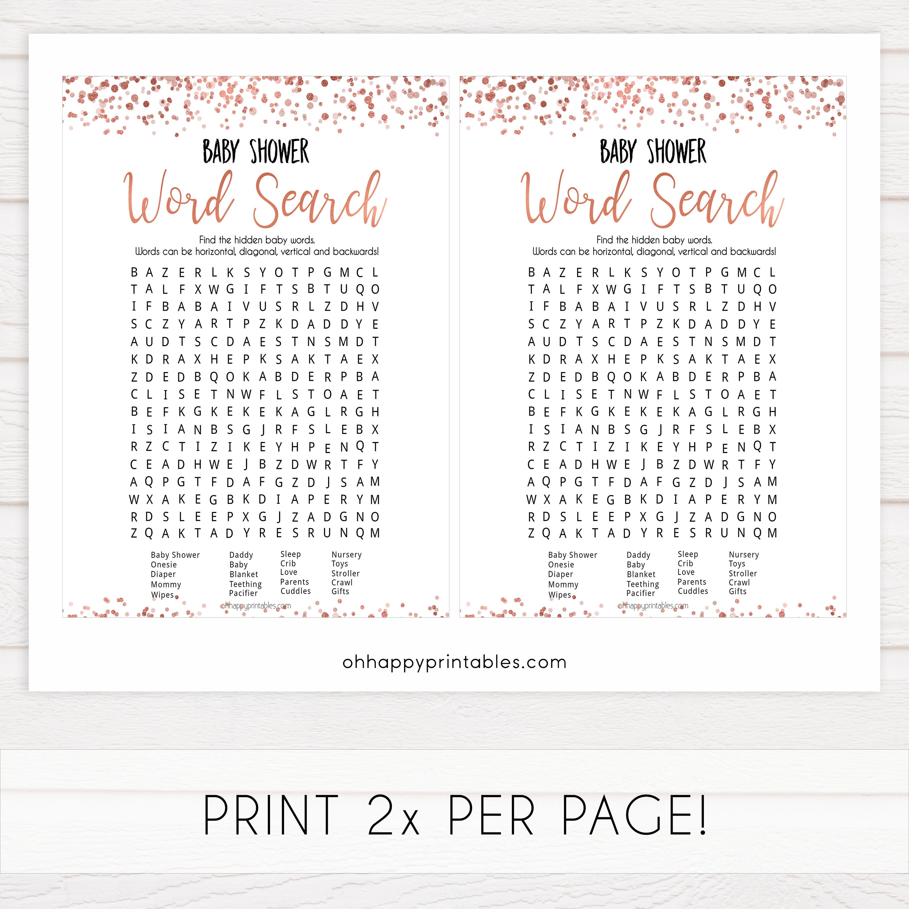 baby word search game, baby word search, Printable baby shower games, rose gold fun baby games, baby shower games, fun baby shower ideas, top baby shower ideas, blush baby shower, rose gold baby shower ideas