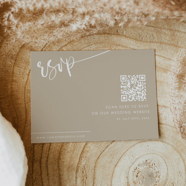 editable QR RSVP Card, CALLIGRAPHY editable wedding invitation suite, editable wedding stationery, printable wedding stationery, modern wedding items, wedding save the dates
