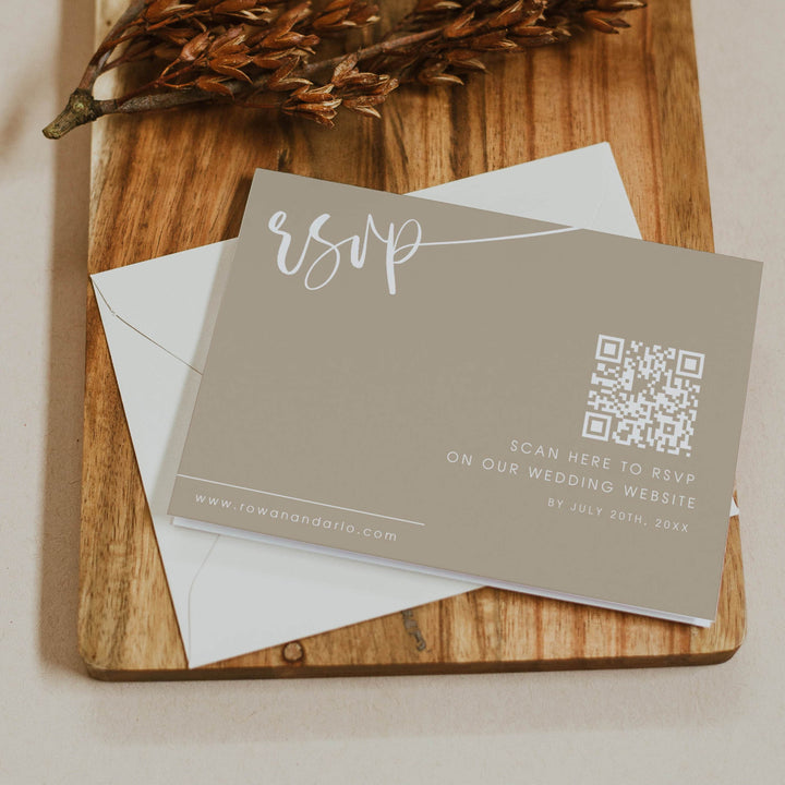 editable QR RSVP Card, CALLIGRAPHY editable wedding invitation suite, editable wedding stationery, printable wedding stationery, modern wedding items, wedding save the dates