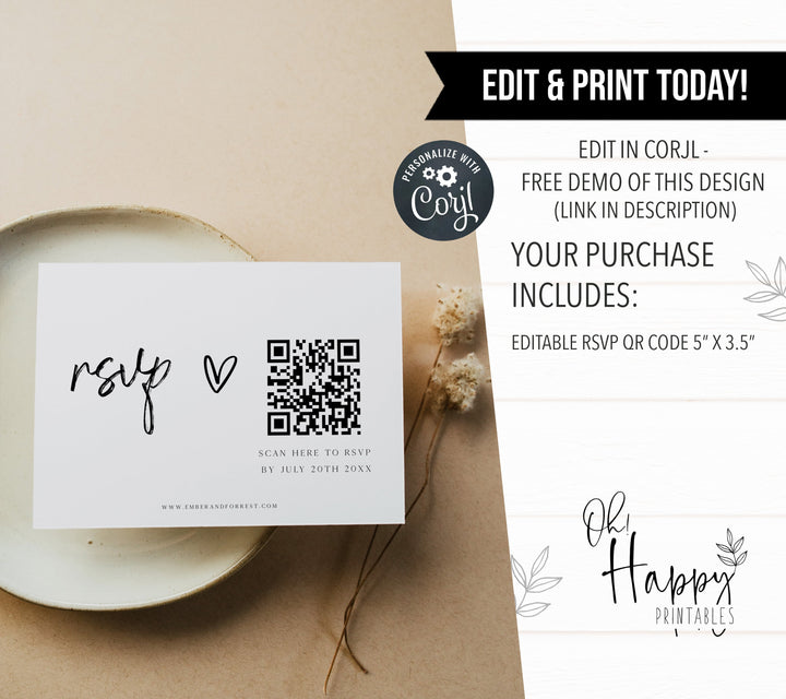 CALLIGRAPHY editable wedding invitation suite, editable wedding stationery, printable wedding stationery, modern wedding items, wedding save the dates