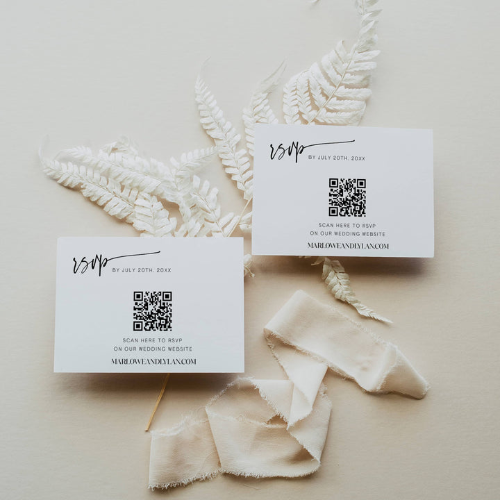 editable QR RSVP code card, printable QR code wedding RSVP, editable wedding RSVP card
