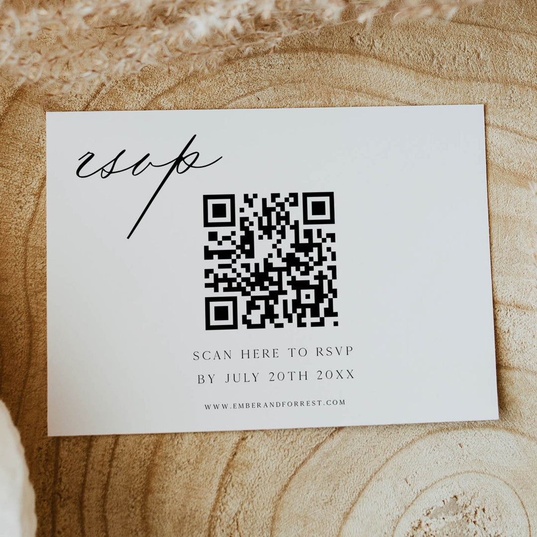 editable QR RSVP card, CALLIGRAPHY editable wedding invitation suite, editable wedding stationery, printable wedding stationery, modern wedding items, wedding save the dates
