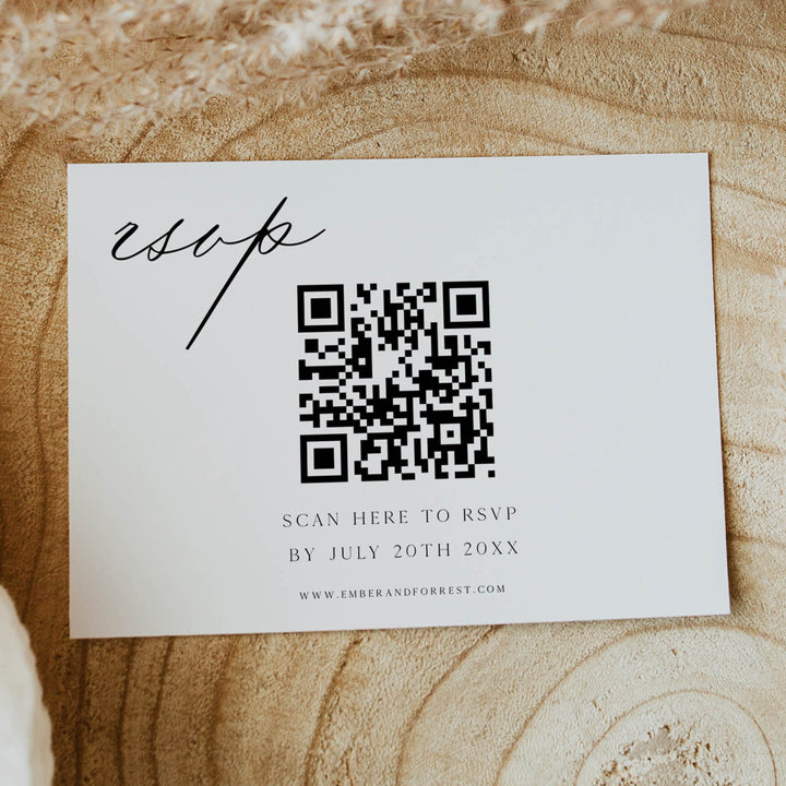 editable QR RSVP card, CALLIGRAPHY editable wedding invitation suite, editable wedding stationery, printable wedding stationery, modern wedding items, wedding save the dates