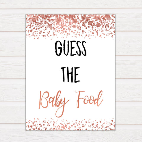 rose gold baby guess the baby food game, printable baby shower games, fun baby games, rose gold baby games, popular baby games