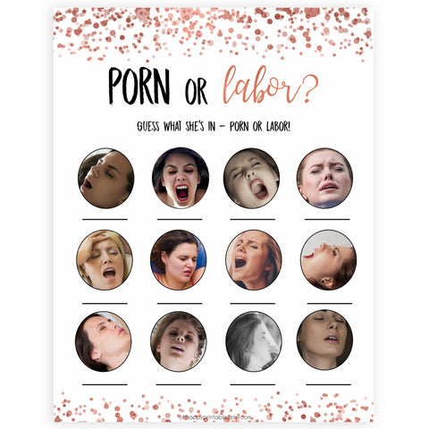 Porn or Labor Game, Porn or Labour, Rose Gold, Baby Shower Games, Porn or Labor, Porn Labour, Porn Labor, Labor Porn, Porn Labour Game, fun baby shower games, printable baby shower games, popular baby shower games