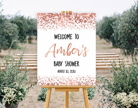 baby welcome sign, printable baby signs, rose gold baby signs, rose gold baby shower, baby welcome signs, rose gold baby decor, rose gold baby
