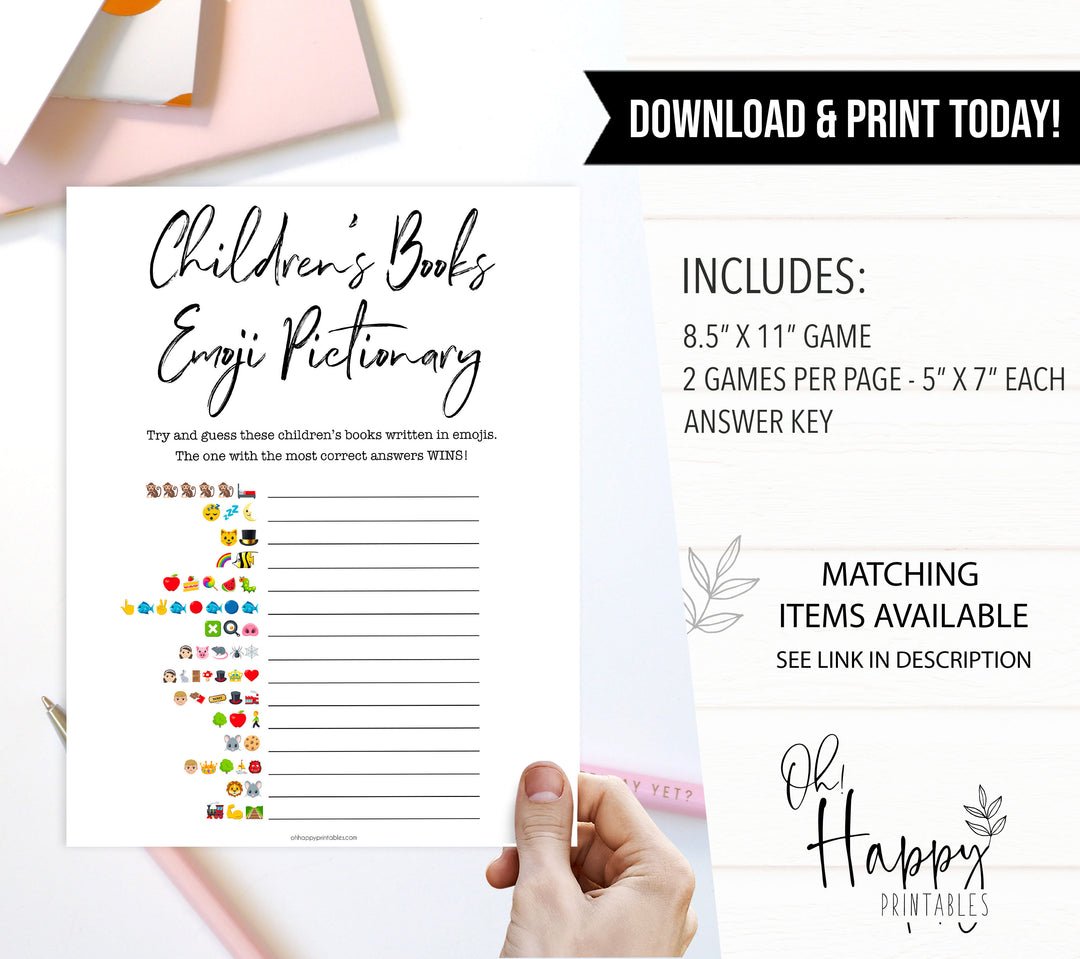 gender neutral baby shower games, childrens books emoji pictionary baby games, printable baby shower, popular baby games, fun baby games, baby shower games