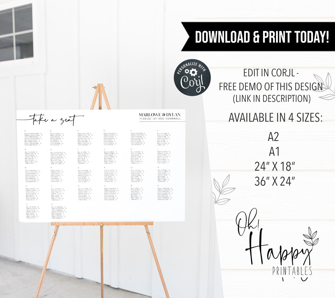 editable wedding seating plan, wedding seating chart, printable wedding seating chart, wedding table plans
