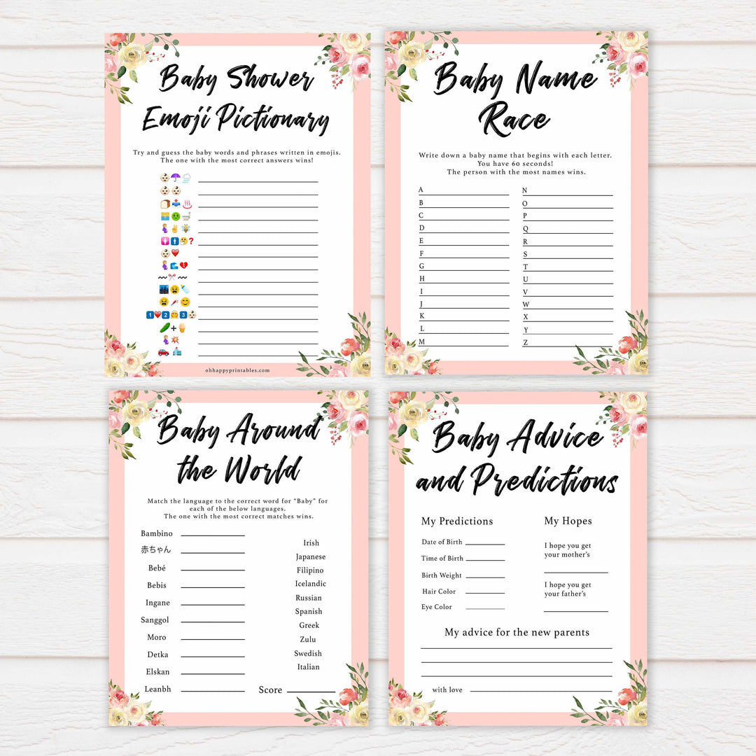 spring floral 10 baby shoer bundle baby shower games, printable baby shower games, fun baby shower games, baby shower games, popular baby shower games