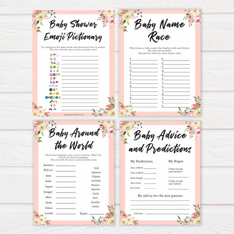 spring floral 10 baby shoer bundle baby shower games, printable baby shower games, fun baby shower games, baby shower games, popular baby shower games