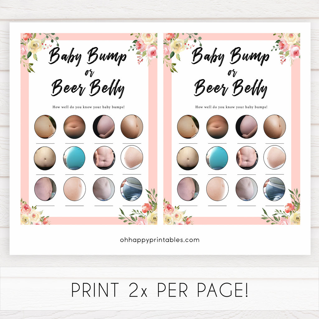 baby-bump-or-beer-belly-baby-game-floral-printable-baby-shower-games