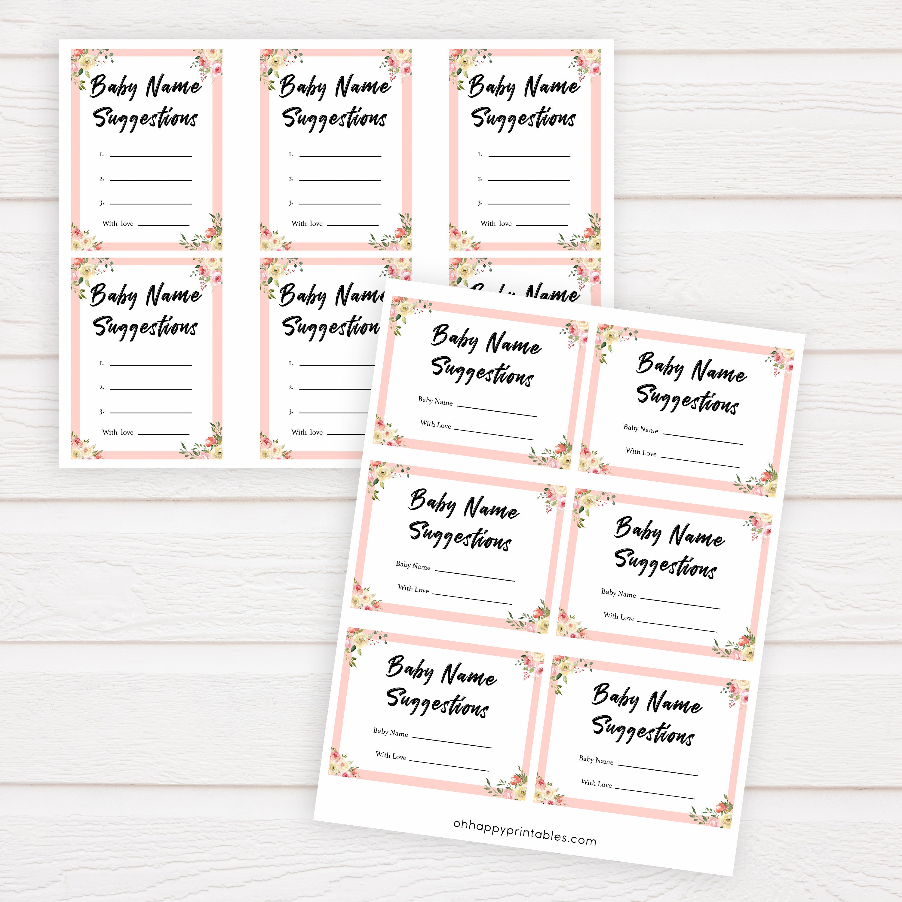spring floral baby name suggestions baby shower games, printable baby shower games, fun baby shower games, baby shower games, popular baby shower games