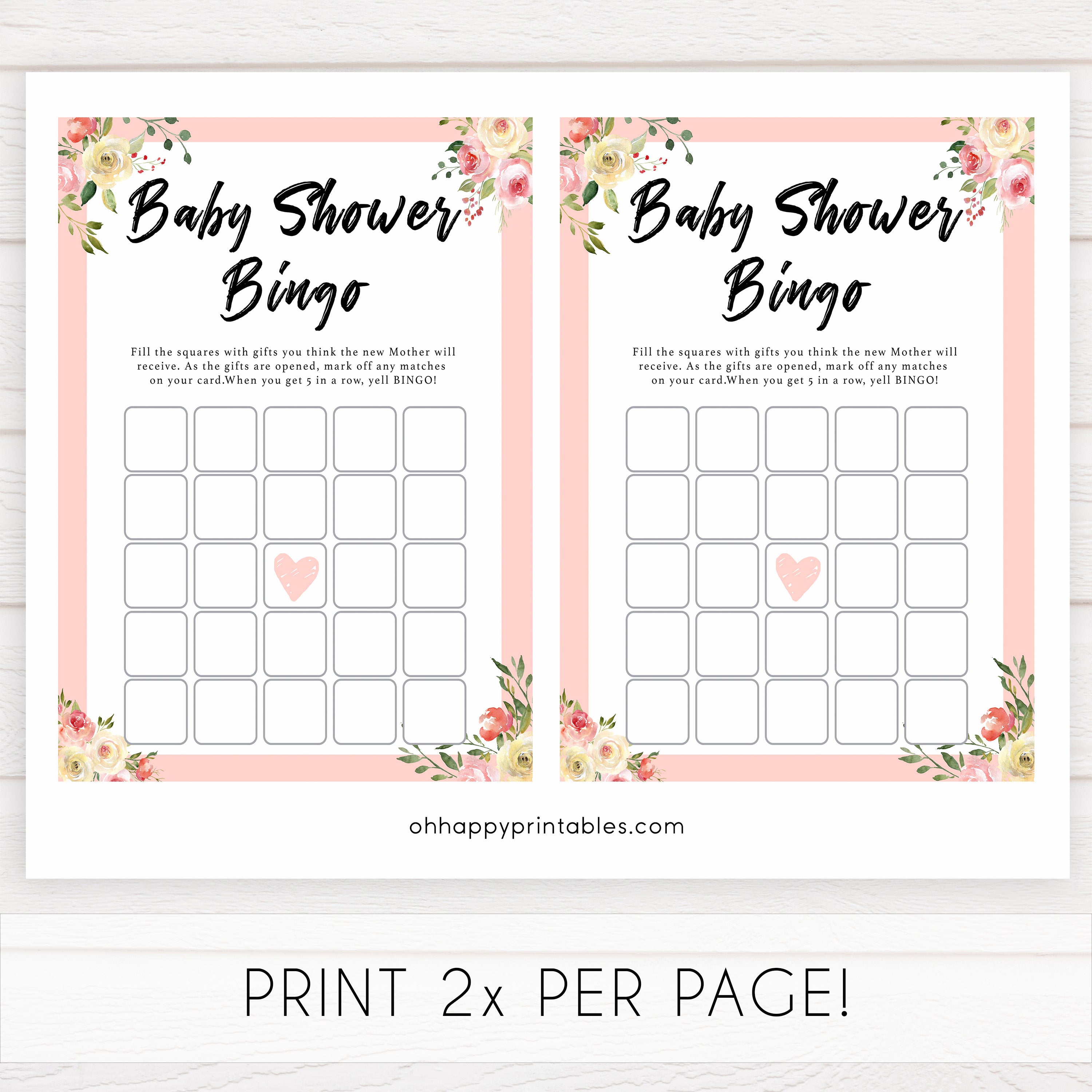 spring floral baby shower bingo baby shower games, printable baby shower games, fun baby shower games, baby shower games, popular baby shower games