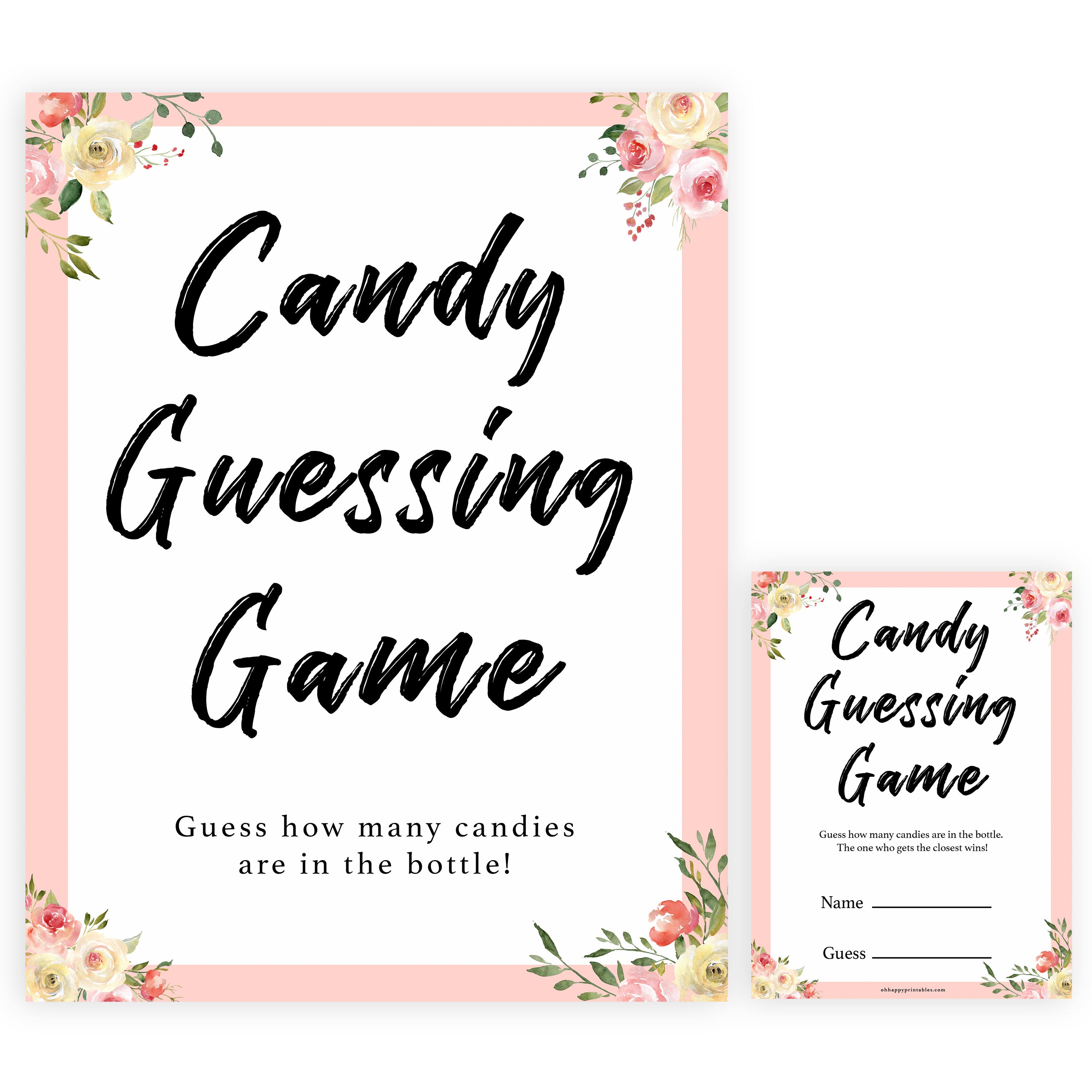 spring floral candy guessing game baby shower games, printable baby shower games, fun baby shower games, baby shower games, popular baby shower games