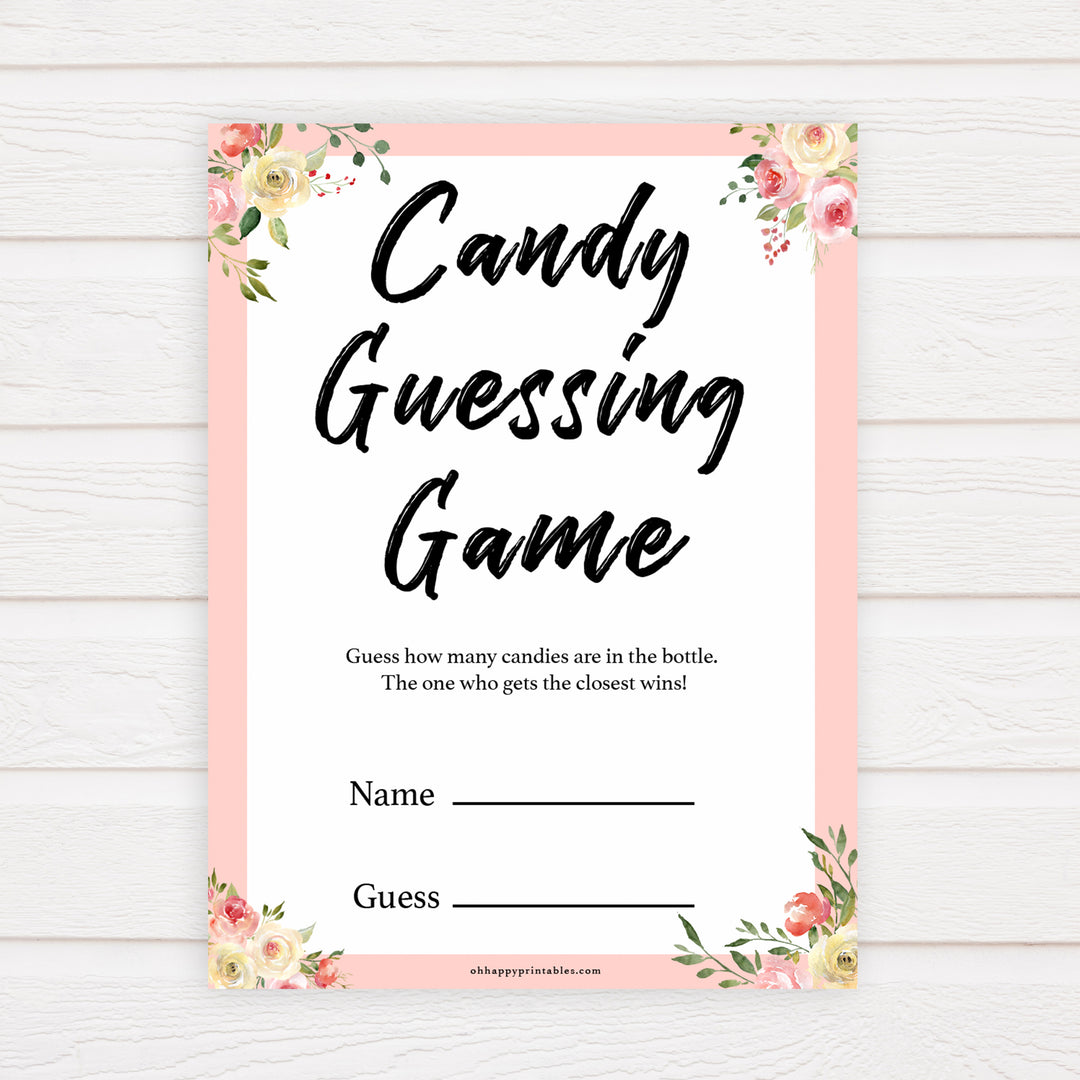 spring floral candy guessing game baby shower games, printable baby shower games, fun baby shower games, baby shower games, popular baby shower games