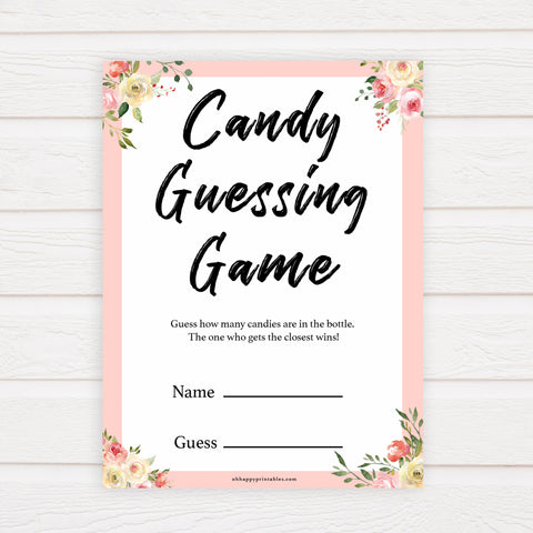 spring floral candy guessing game baby shower games, printable baby shower games, fun baby shower games, baby shower games, popular baby shower games