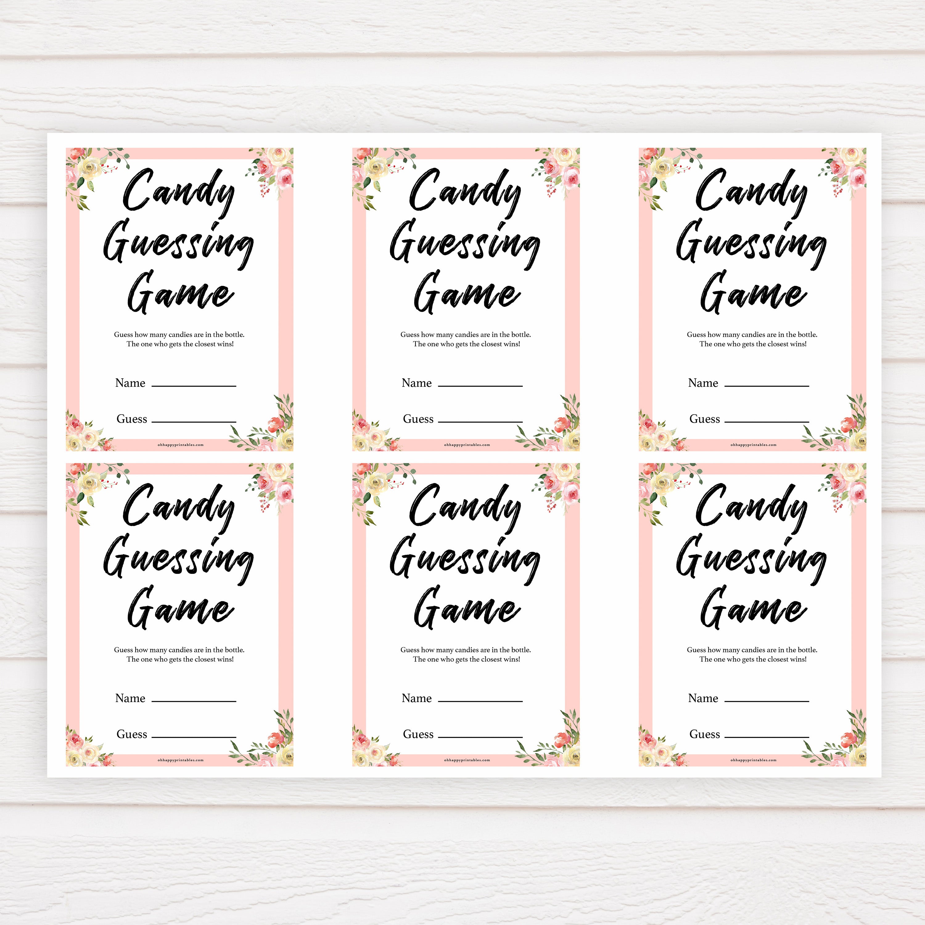 spring floral candy guessing game baby shower games, printable baby shower games, fun baby shower games, baby shower games, popular baby shower games