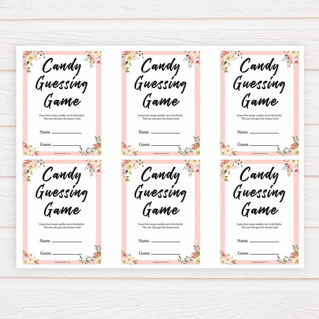 spring floral candy guessing game baby shower games, printable baby shower games, fun baby shower games, baby shower games, popular baby shower games